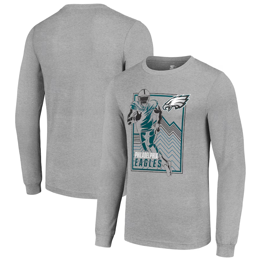 Men Philadelphia Eagles grey 2024 NFL Long sleeve T Shirts